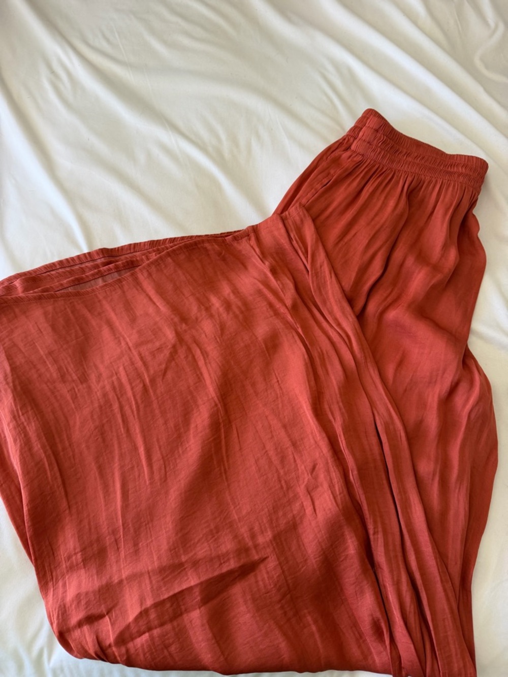 ZARA Wide Leg Palazzo Pants in Rust SIZE M - Picture 4 of 6